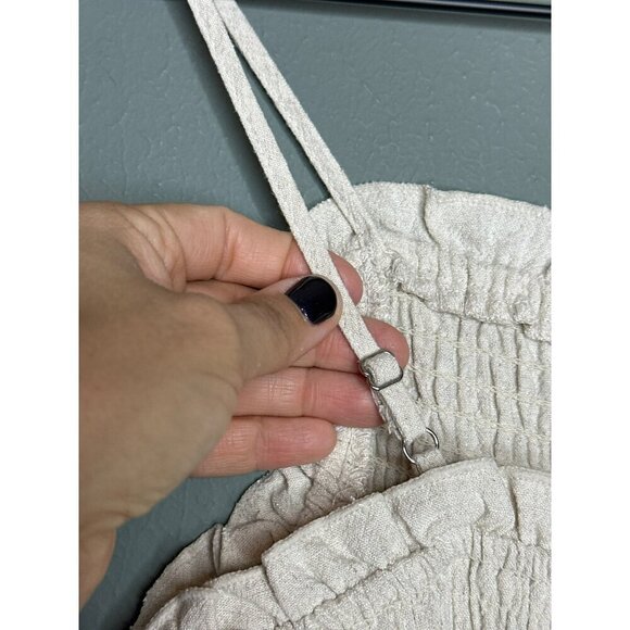 Chelsea & Violet Big Girls Large Linen Blend Shorts Romper Ruched Top Adjustable - Picture 5 of 12